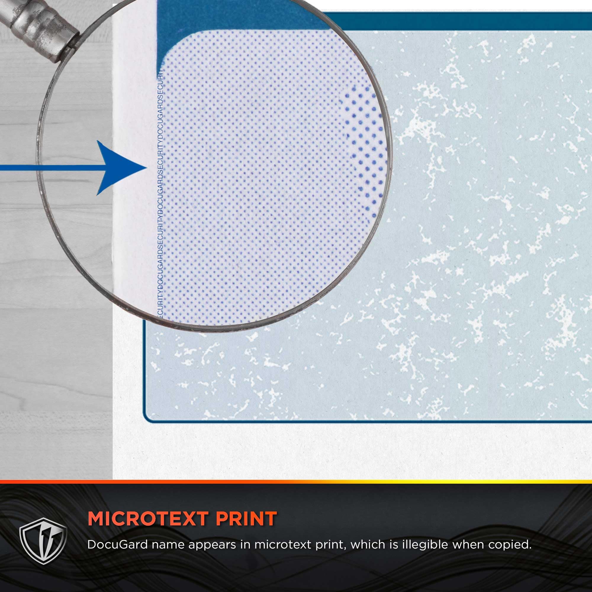 DocuGard Blue/Green Premier Prismatic High Security Check Paper - 500 Blank Business Checks for Laser & Inkjet Printers - 13 Advanced Security Features (04537) - Ideal for Fraud Protection & Professional Financial Transactions