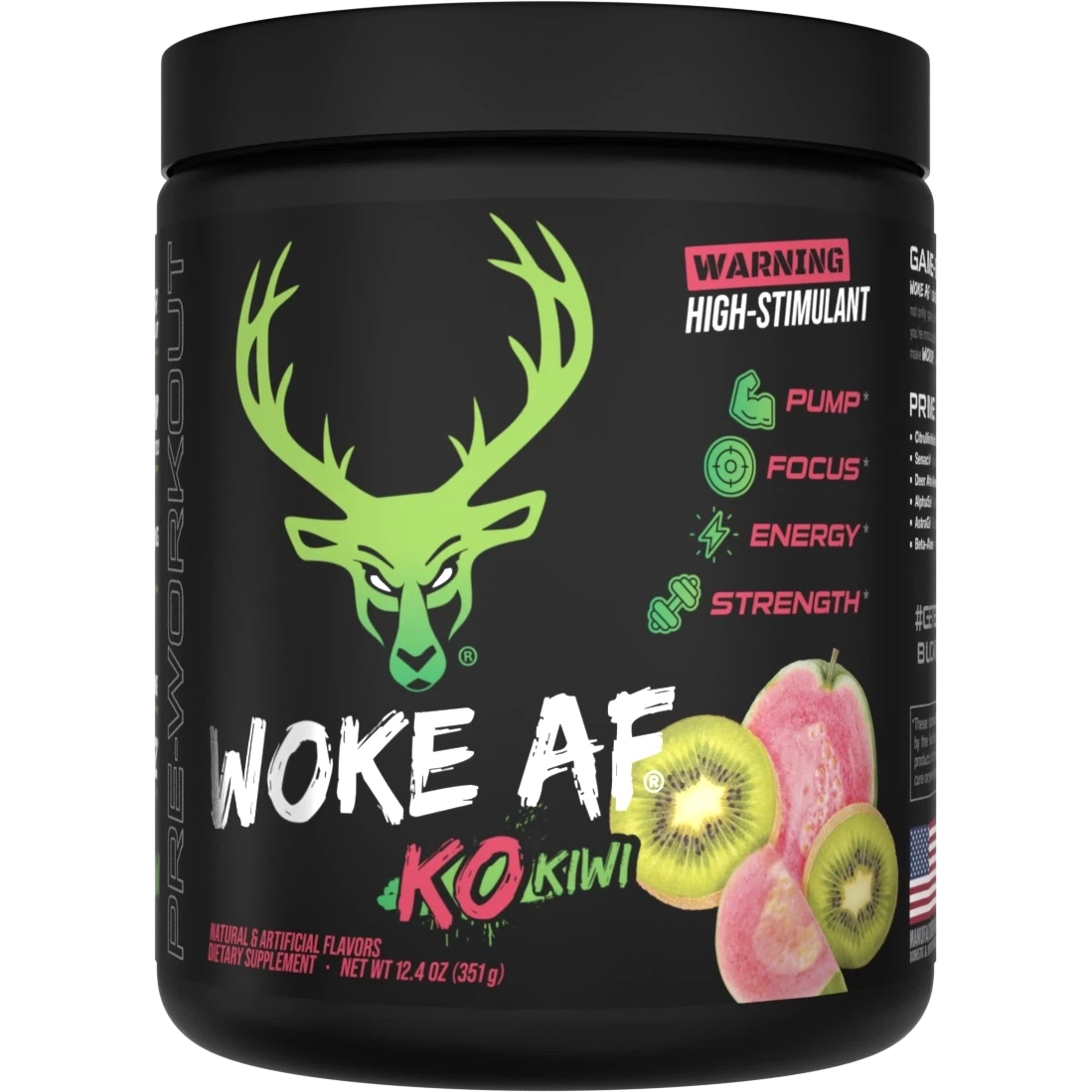 Bucked Up WOKE AF Pre-Workout Supplement - Energy & Focus Booster for Gym, Fitness & Bodybuilding | Ideal for Pre-Workout, Weight Training & Athletic Performance