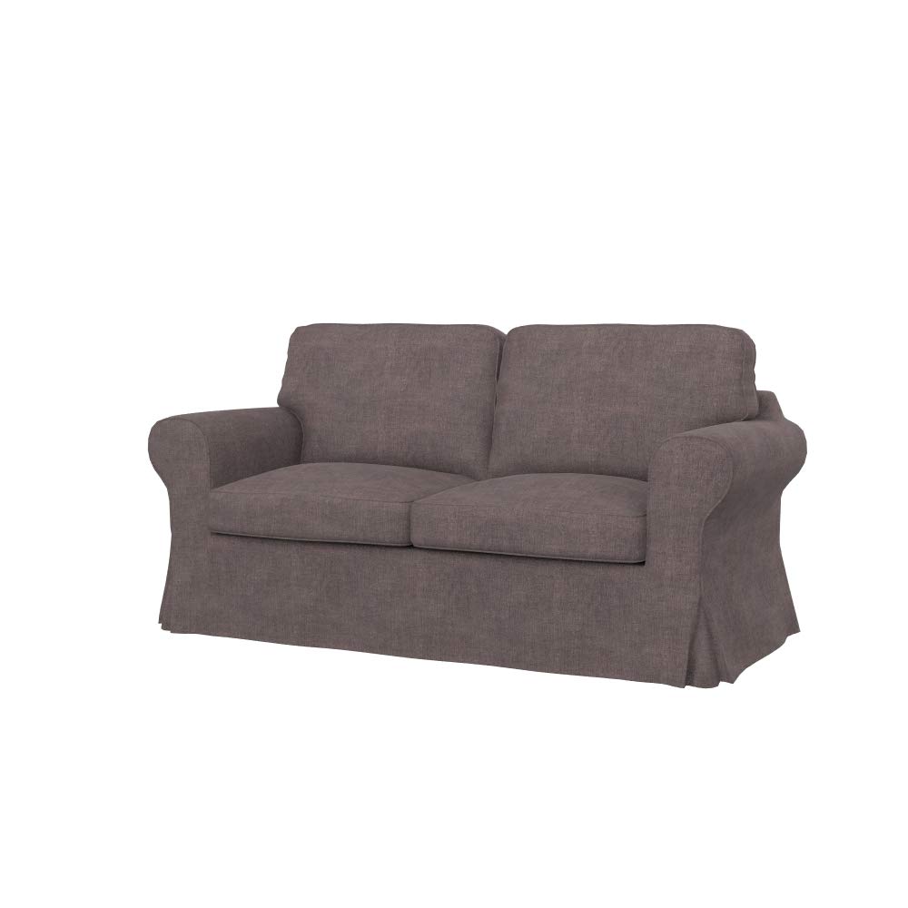 Replacement Compatible Cover for IKEA Ektorp 2-Seat Sofa Bed - Soft Fabric Slipcover in Chocolate Brown | Perfect for Living Room, Bedroom & Home Decor Protection