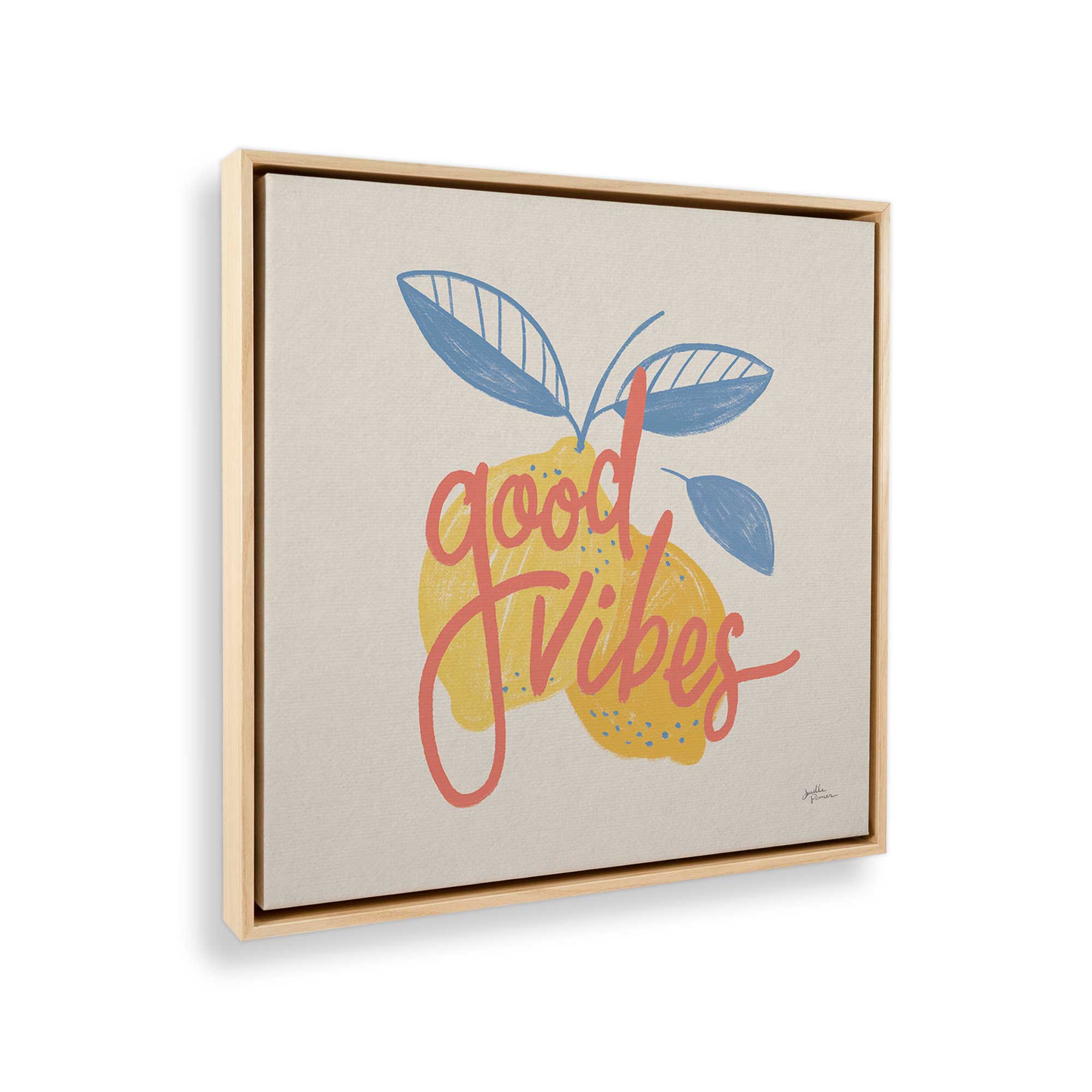 Good Vibes Lemon Poster Print on Canvas - Vibrant Wall Art Decor for Kitchen, Living Room & Office - Perfect for Home & Gift