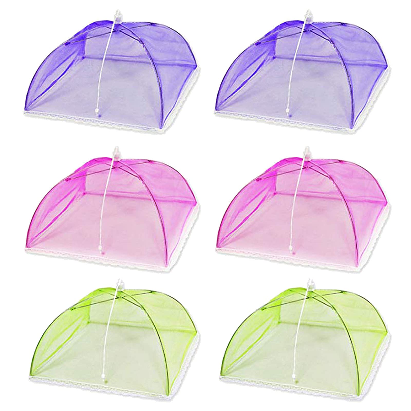 MOOVGTP 6 Pack Mesh Food Covers - 17 Inch Foldable Reusable Food Tents for BBQ, Picnic & Outdoor Dining | BPA-Free Insect Protection for Parties, Camping & Backyard Gatherings