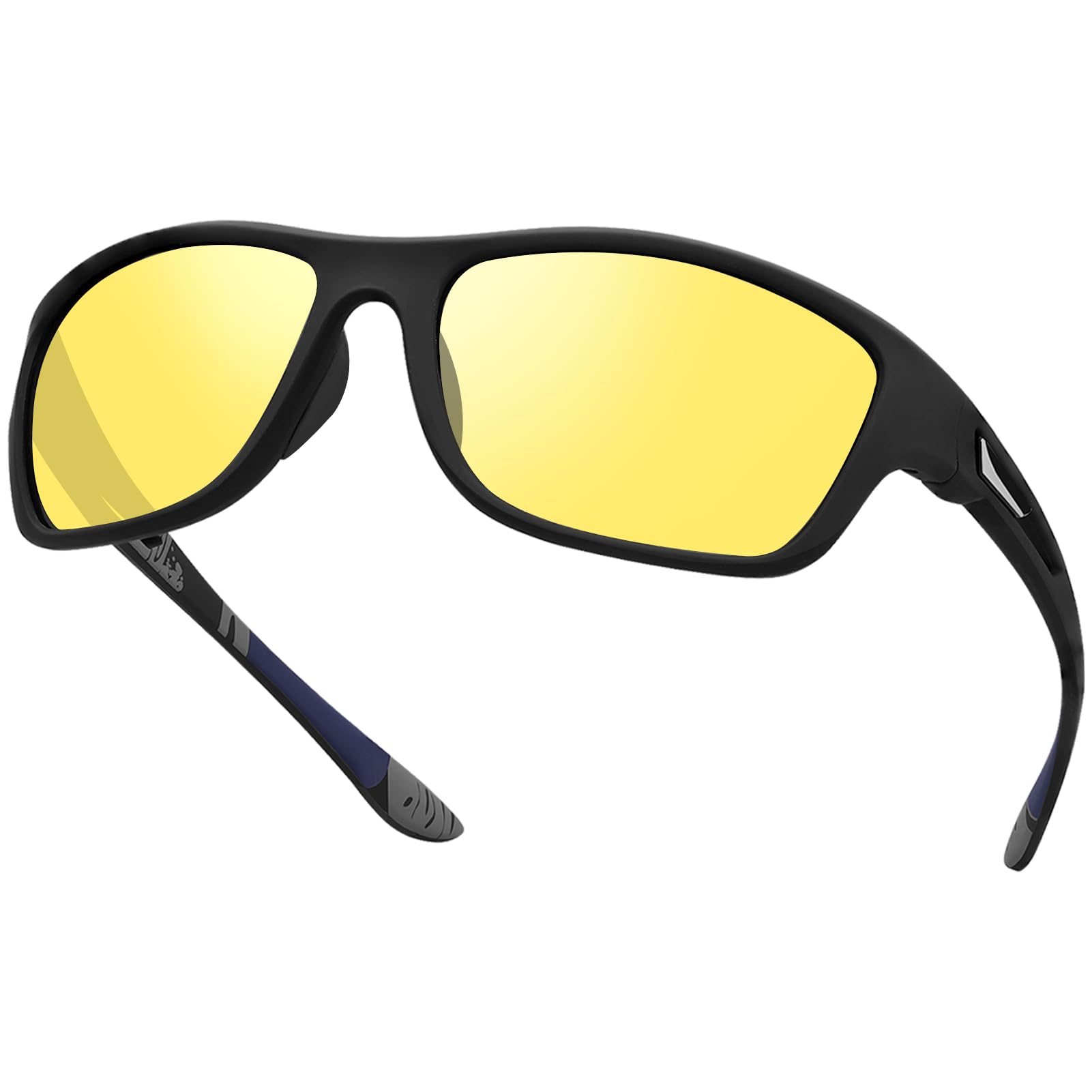 Polarized Night Driving Glasses for Men & Women - Anti Glare UV Protection Sunglasses for Night Vision, Cycling, Biking - Perfect for Low Light Conditions & Road Safety