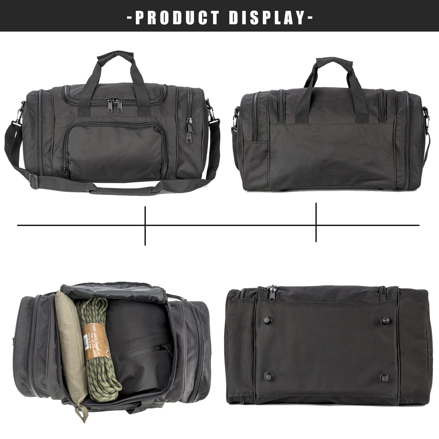 Large Gym Duffle Bag for Men & Women with Shoe Compartment - Waterproof Sports Duffel for Travel, Workout & Military Use - Perfect for Weekend Trips, Overnight Stays & Fitness Training