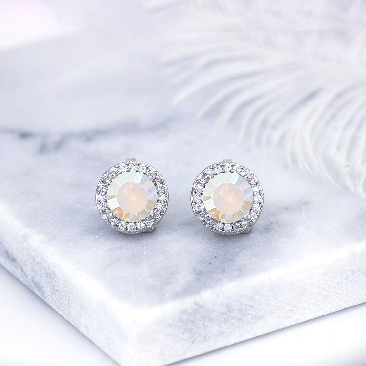 Shining 8mm Cubic Zirconia Round Clip On Earrings for Women - Non Pierced Elegant Stud Jewelry - Perfect for Weddings, Parties & Daily Wear