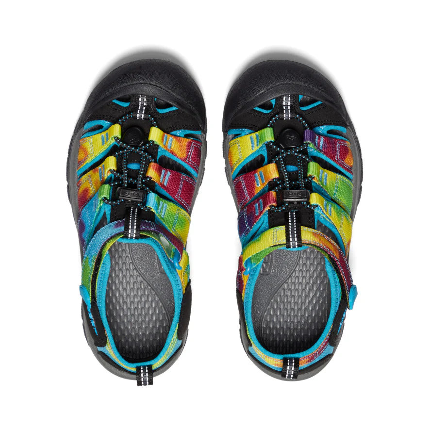 Youth Newport H2 Sandals - Rainbow Tie Dye Water Shoes for Boys & Girls | Beach, Pool, Water Park, Summer Outdoor Activities