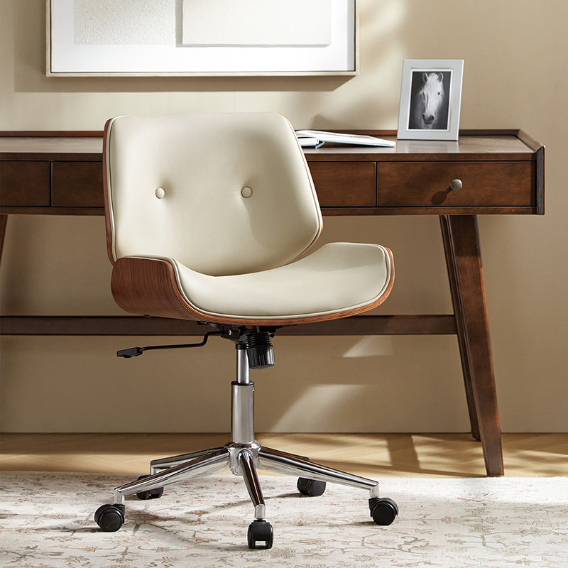 Ergonomic Adjustable Height Swivel Office Chair with Lumbar Support - Yves Comfortable Desk Chair for Home & Office Workspace
