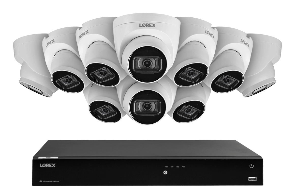 16 Channel Fusion NVR Security System with 4K (8MP) IP Dome Cameras & Two-Way Audio - 24/7 Home & Business Surveillance for Indoor/Outdoor Use
