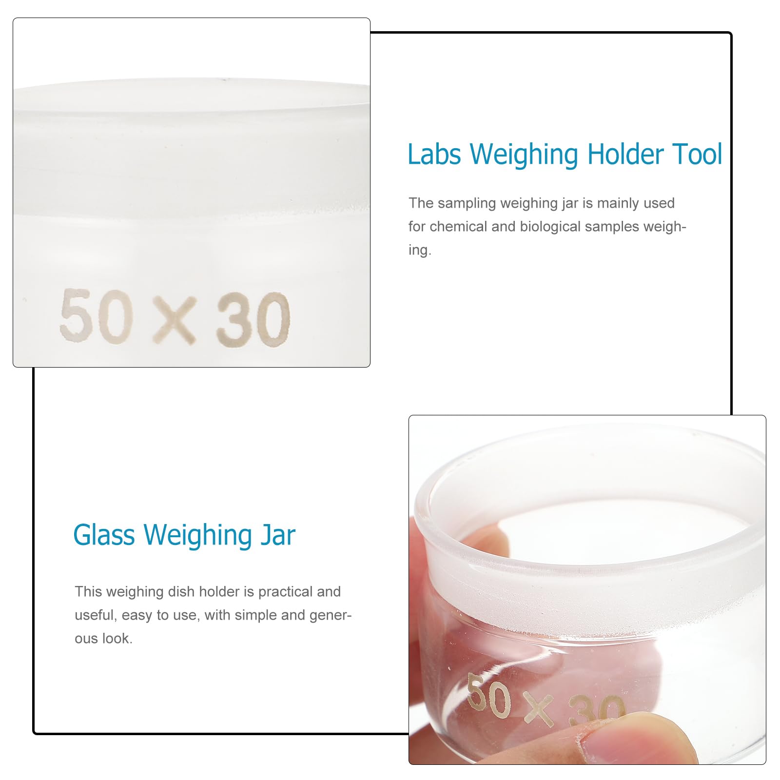 2pcs Laboratory Weighing Bottle Lid with Holder - Precise Sample Measurement for Chemistry Experiments & Lab Research - Ideal for Scientific Labs, School Projects & Pharmaceutical Testing