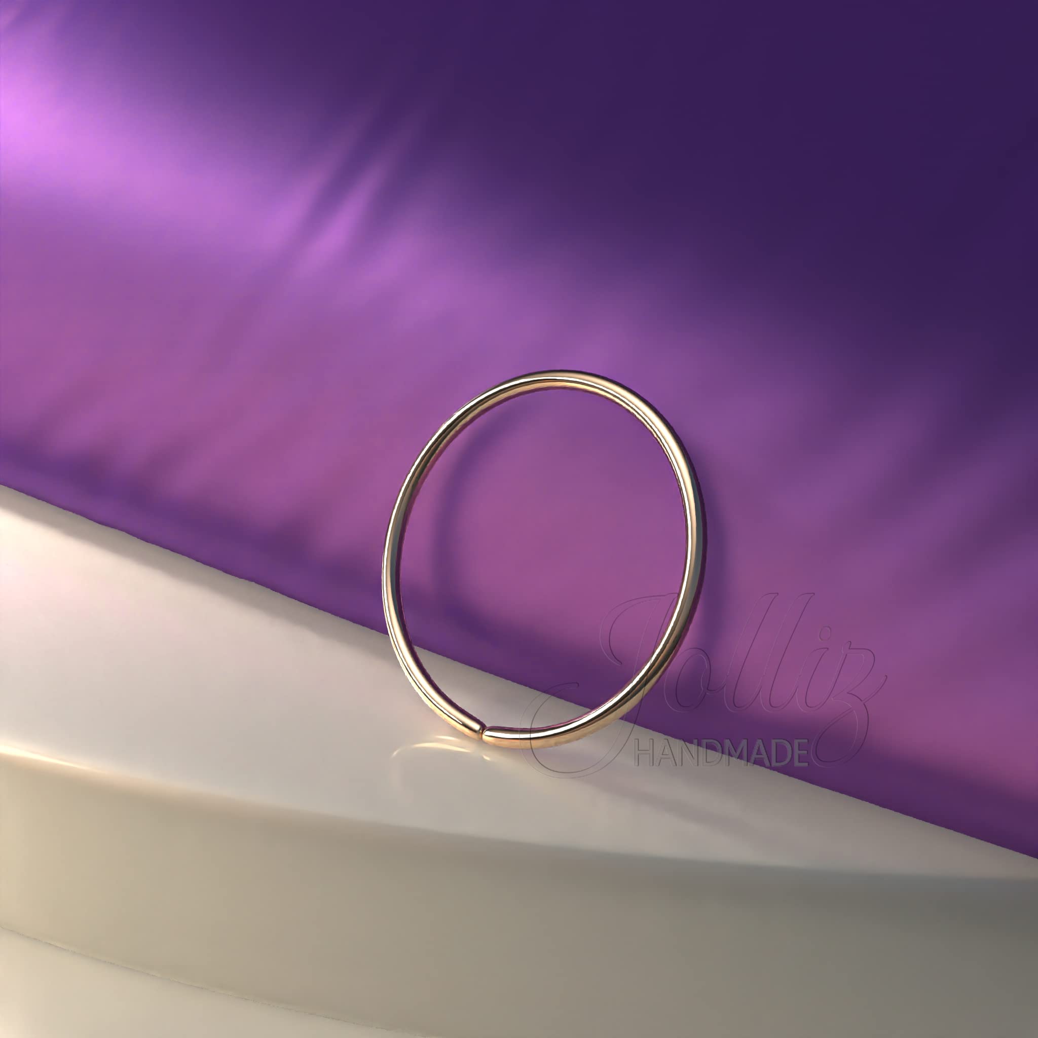 14K Rose Gold Dainty Nose Hoop Ring - 24 Gauge 7mm Thin Handmade Nose Piercing Jewelry for Women - Perfect for Everyday Wear & Special Occasions
