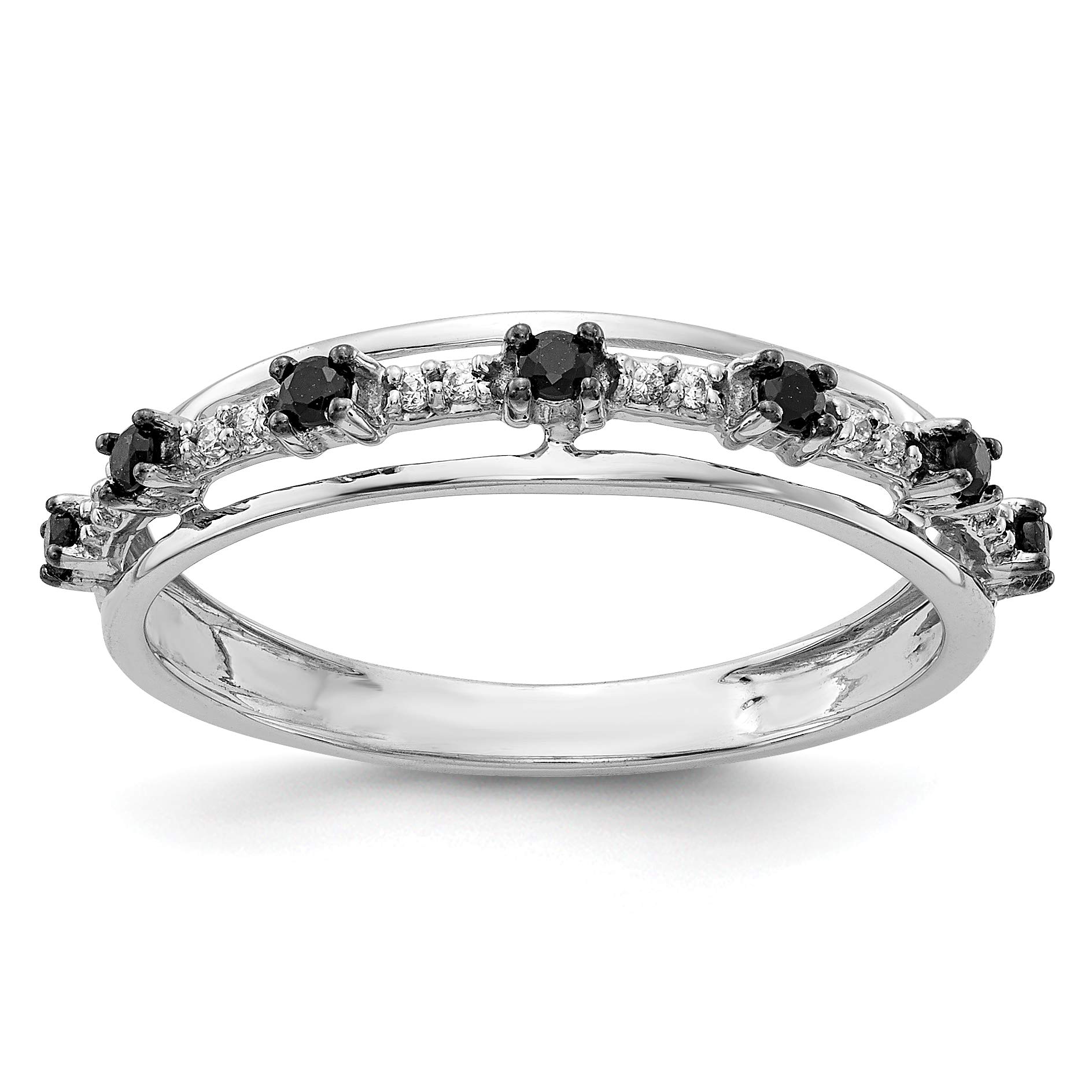 14K White Gold Black & White Diamond Ring for Women - Elegant Wedding, Engagement & Anniversary Jewelry Gift - Perfect for Special Occasions & Everyday Luxury