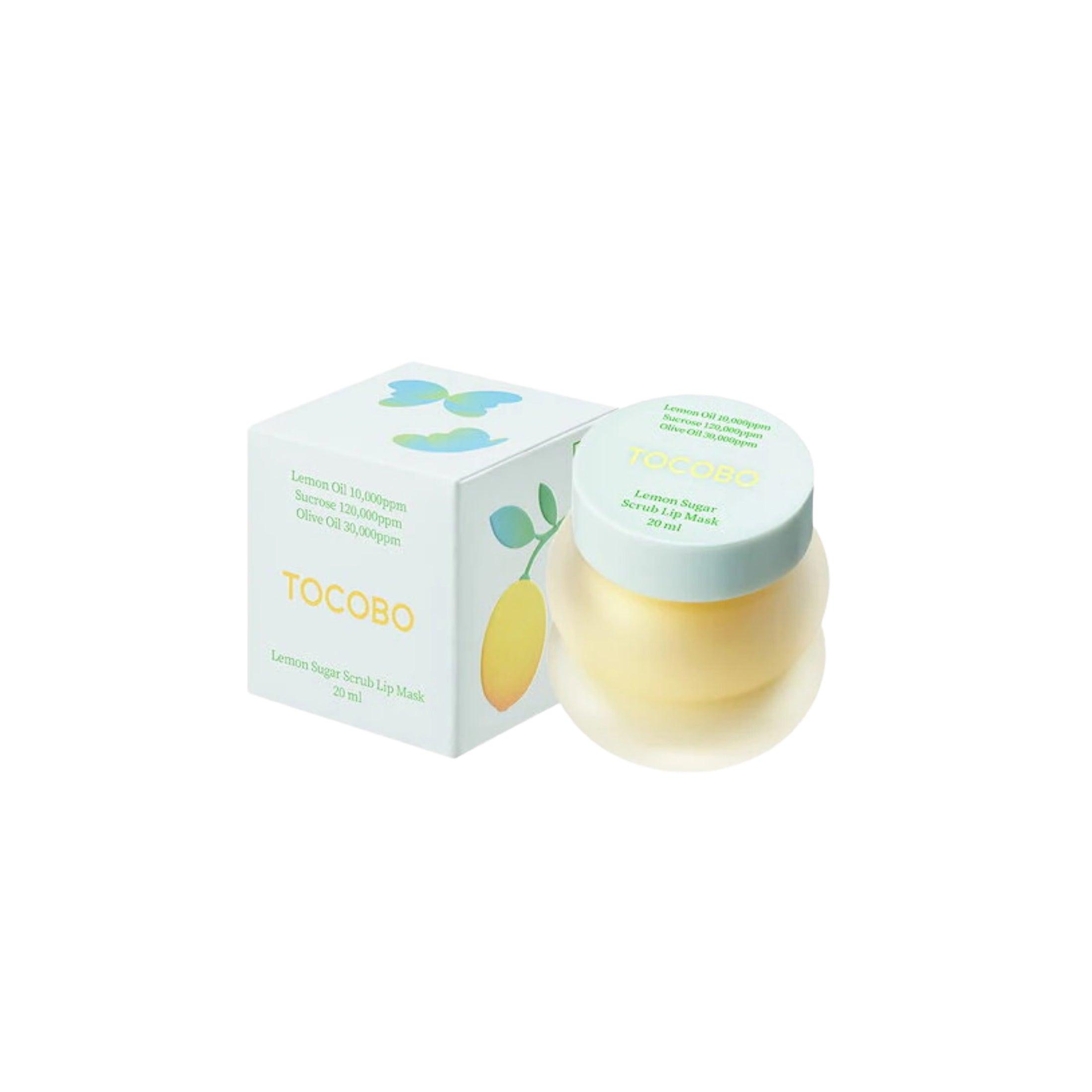 TOCOBO Lemon Sugar Scrub Lip Mask 20ml - Exfoliating Lip Treatment for Dry, Chapped Lips | Hydrating & Nourishing Lip Care for Smooth, Soft Lips - Perfect for Winter Skincare & Daily Lip Routine