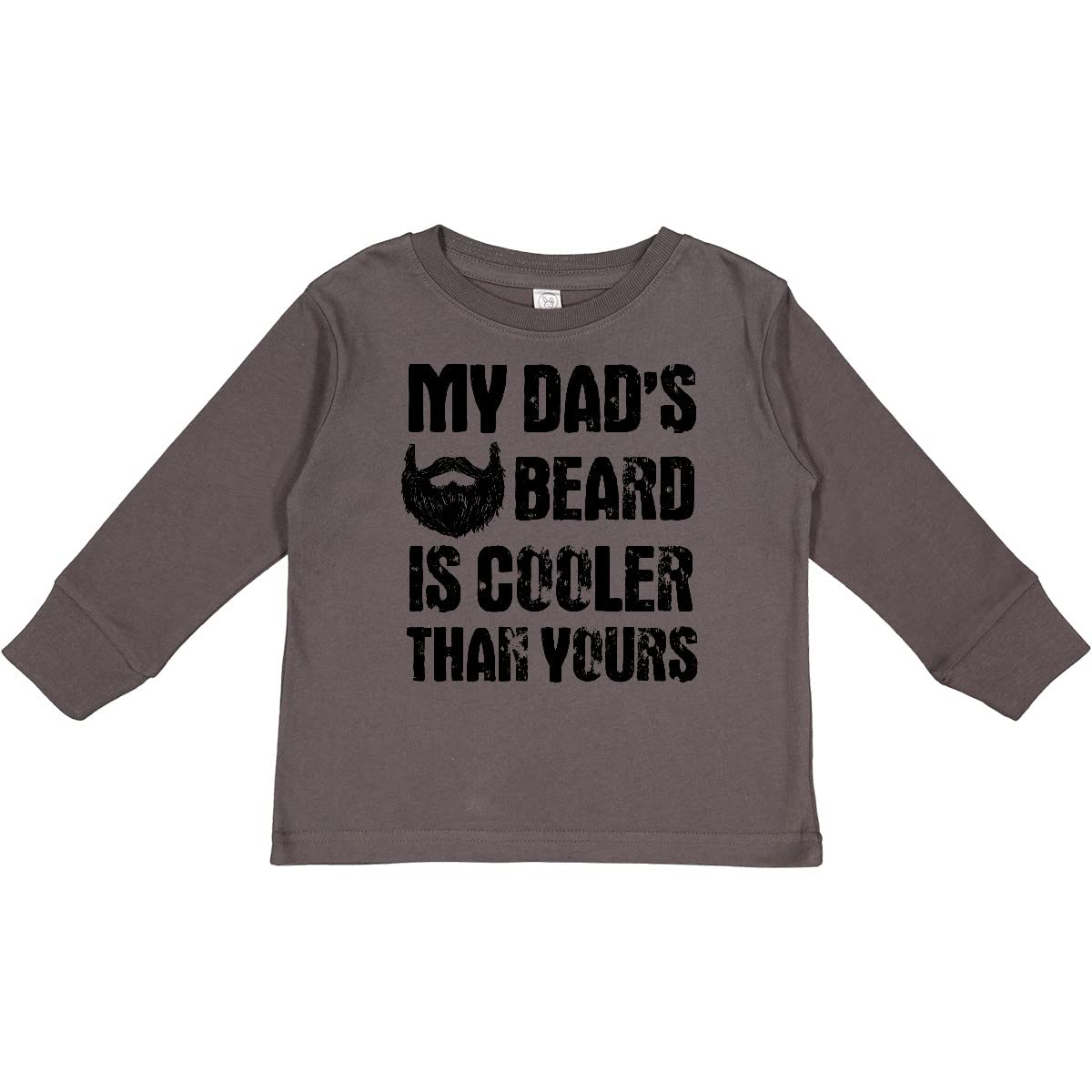 Inktastic My Dad's Beard is Cooler Than Yours Toddler Long Sleeve T-Shirt - Funny Graphic Tee for Boys & Girls - Perfect for Family Photos, Playdates & Casual Outings