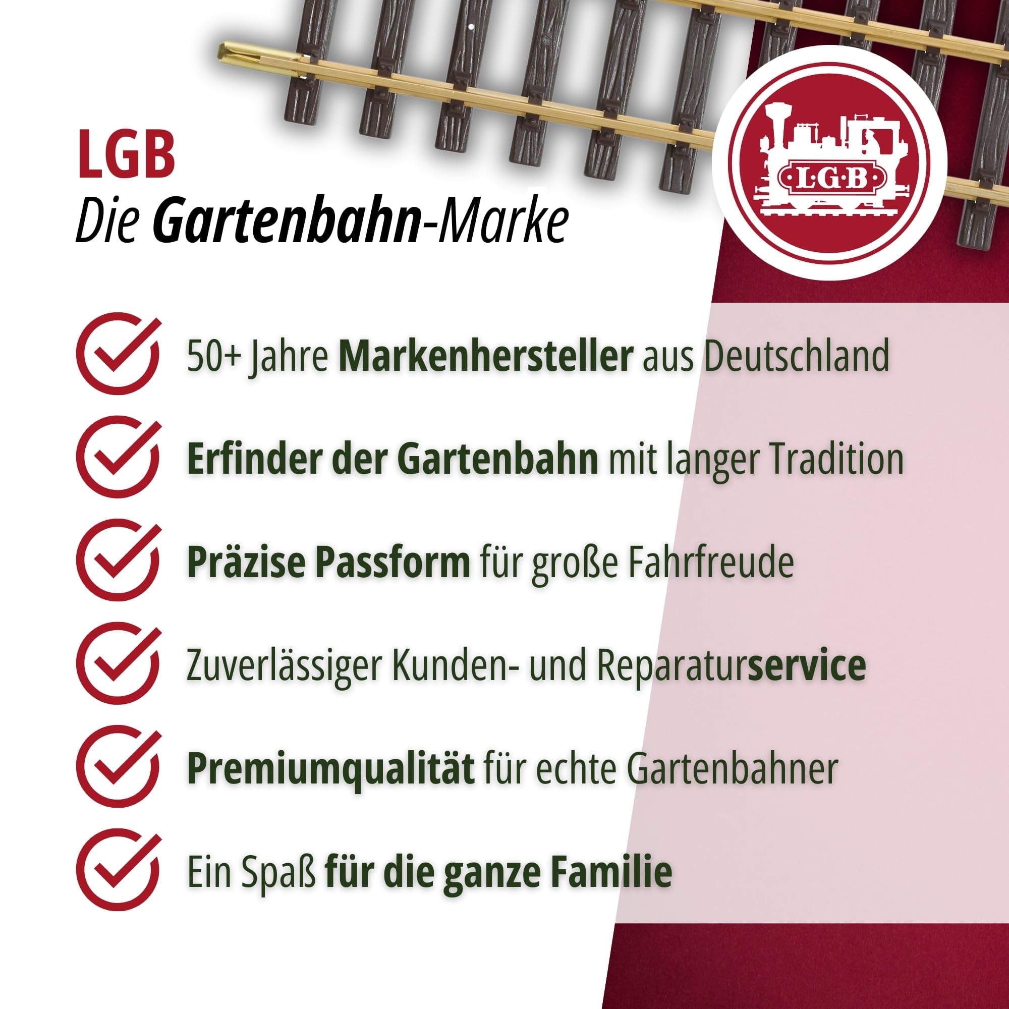 LGB Manual Switch - Left 15-Degree G Scale Turnout R5 for Model Train Layouts | Perfect for Garden Railroads & Outdoor Train Sets