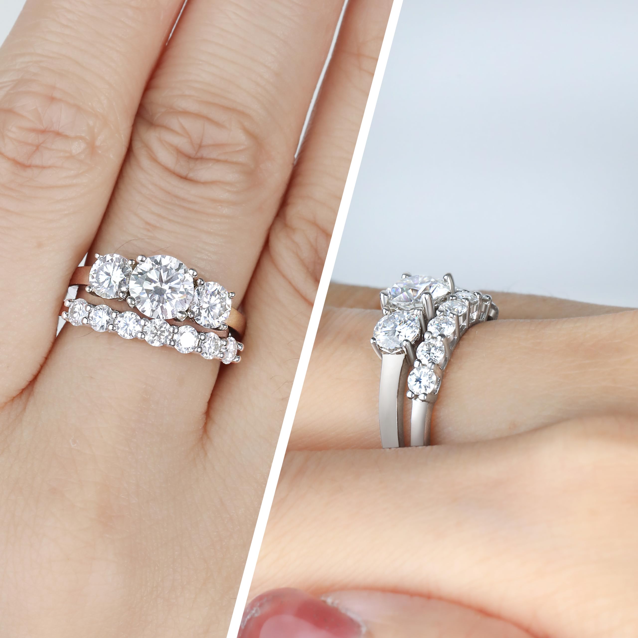 Moissanite Engagement Ring for Women - D Color VVS1 Sterling Silver Wedding Band - Perfect for Proposals, Anniversaries & Bridal Jewelry