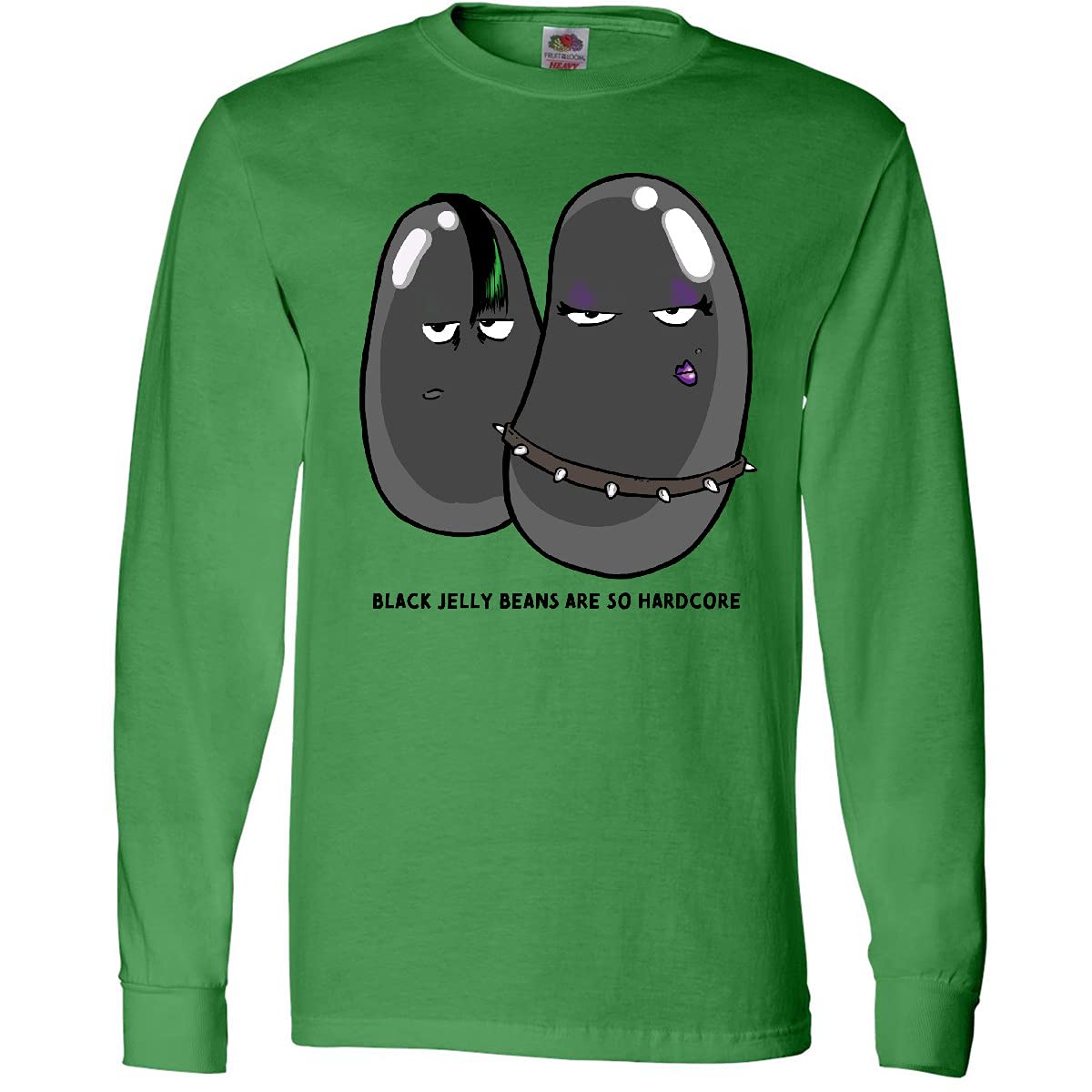 Inktastic Easter Black Jelly Beans Goth Long Sleeve T-Shirt | Dark Humor Graphic Tee for Men & Women | Perfect for Halloween, Punk Concerts & Alternative Fashion