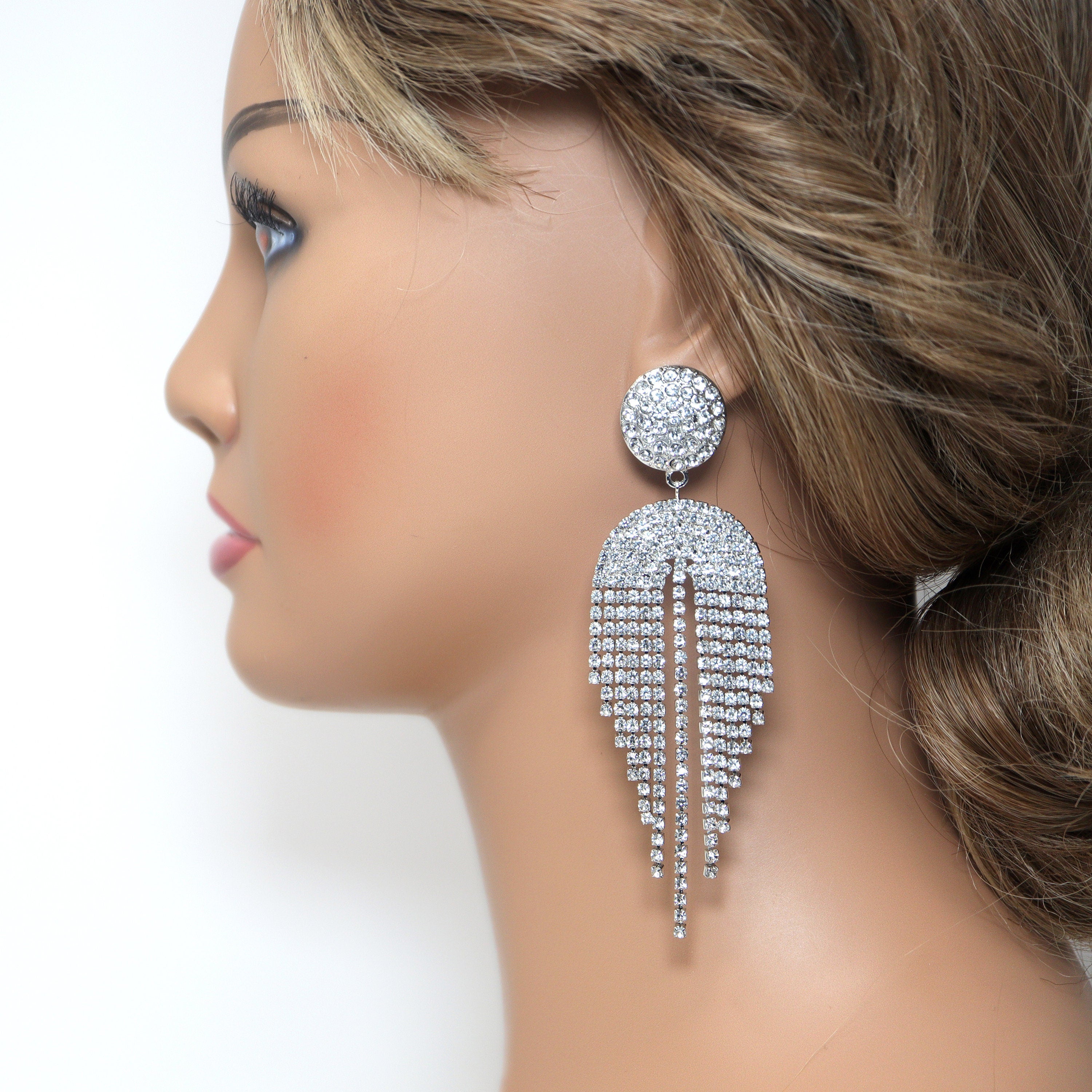 Sparkling Diamond Chandelier Earrings with Swarovski Crystals - Long Tassel Bridal Jewelry for Weddings, Parties & Special Occasions - Elegant Statement Earrings with CZ Stones
