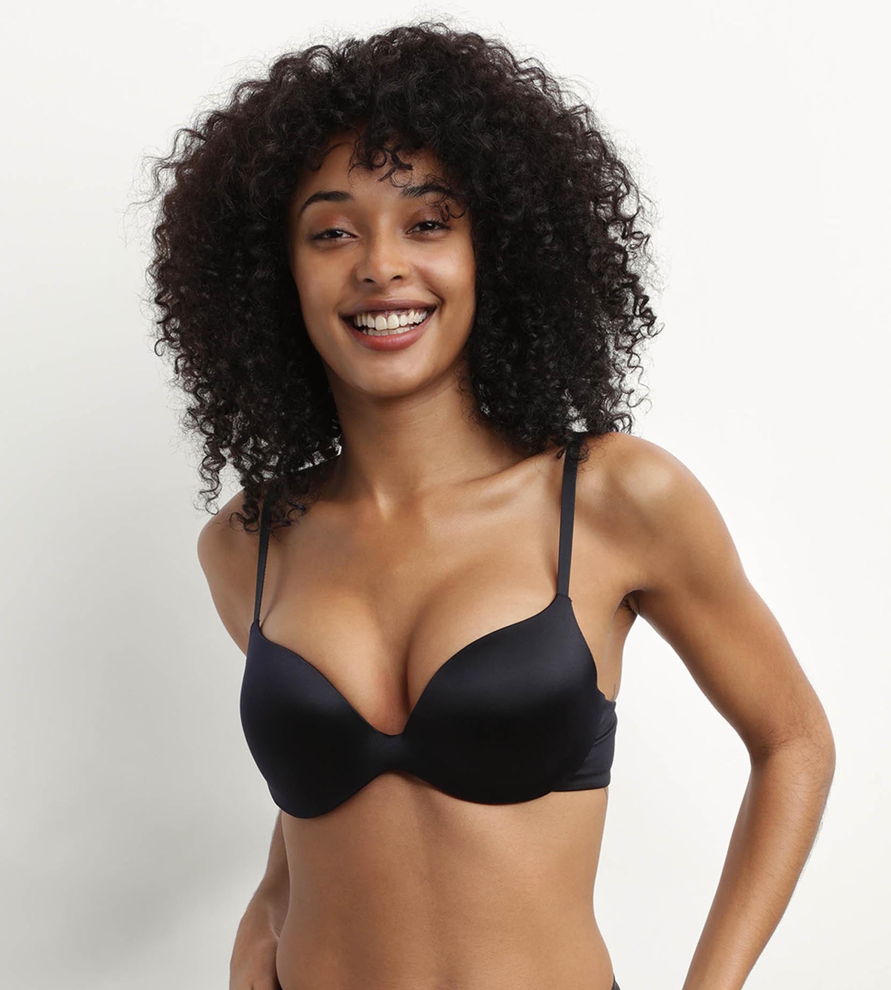 Push Up Bra for Women - Black Microfiber Comfort Collection - Perfect for Everyday Wear & Special Occasions