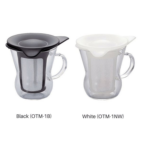 Hario Heat Resistant Glass Mug with Removable Tea Infuser - 200ml (6.8oz) Clear Coffee & Tea Cup for Home, Office, and Travel Use