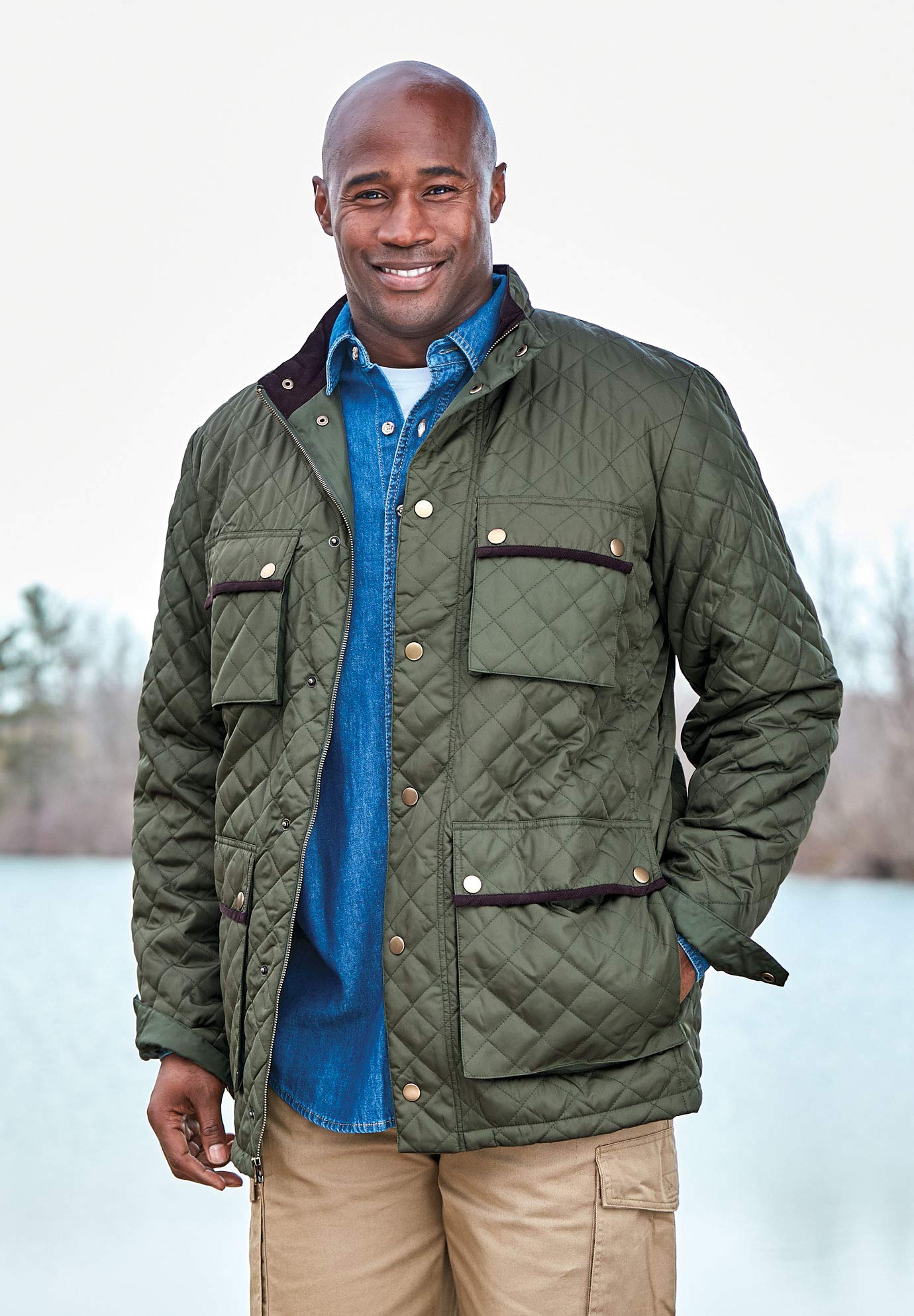 Boulder Creek by Kingsize Men's Big & Tall Quilted Jacket - Warm Winter Coat for Outdoor Activities & Casual Wear