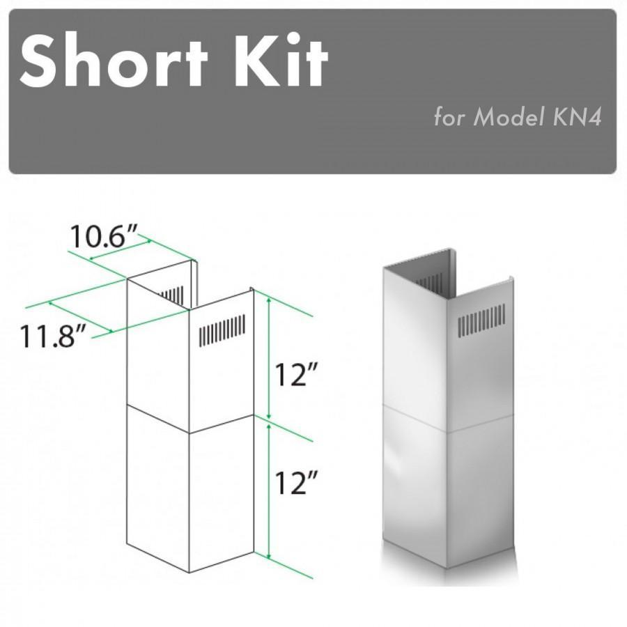 ZLINE 2-Piece 12-Inch Short Chimney Kit for 7 to 8-Foot Ceilings - Compatible with Range Hoods (SK KN/KN4) - Perfect for Kitchen Renovations & Compact Spaces