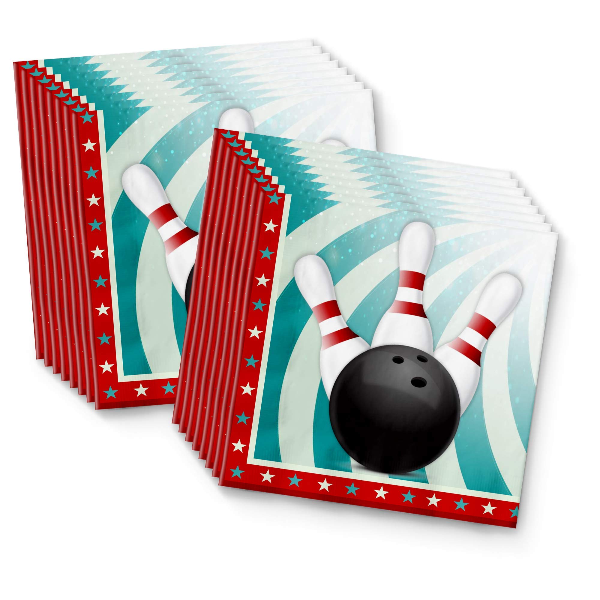 Bowling Party Supplies Set - 16-Piece Tableware Kit with Plates, Napkins & Cups for Birthday Celebrations, Game Nights & Themed Events