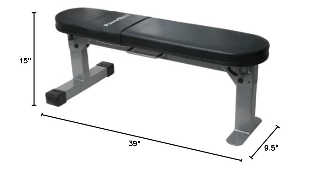POWERBLOCK Adjustable Folding Workout Bench for Home & Gym - Portable Exercise Bench with High-Density Foam Padding - Perfect for Small Spaces, Travel & Full-Body Training