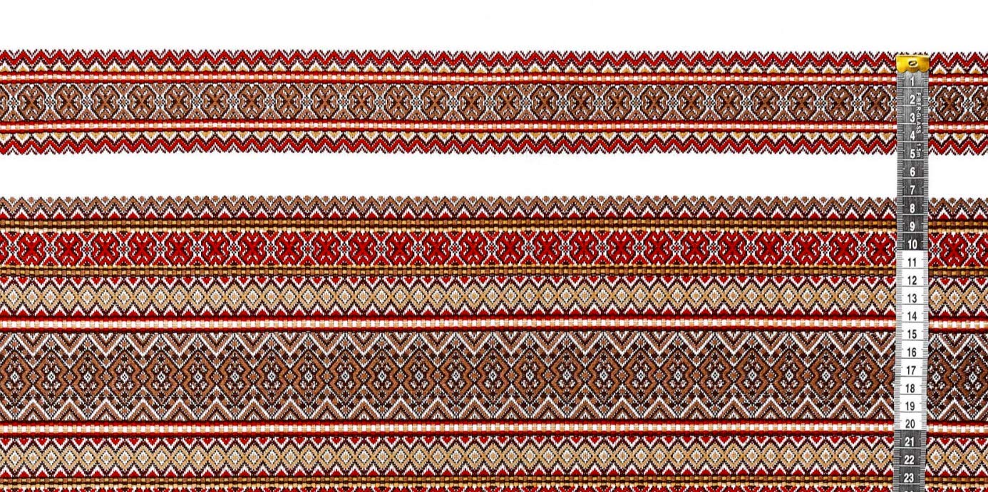 Rushnichok Ukrainian Embroidered Tablecloth - Traditional Folk Pattern for Easter, Weddings & Home Decor - White Brown Red Table Cover (150x400cm / 59x157.5 Inches) - Perfect for Holiday Dinners, Cultural Events & Rustic Table Settings