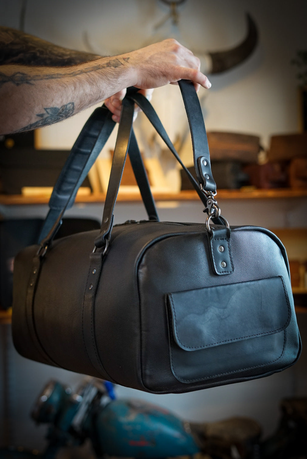 Premium Weekend Warrior Backpack - Two Tone Pebbled Black with Flat Black Accents - Perfect for Travel, Work & Outdoor Adventures