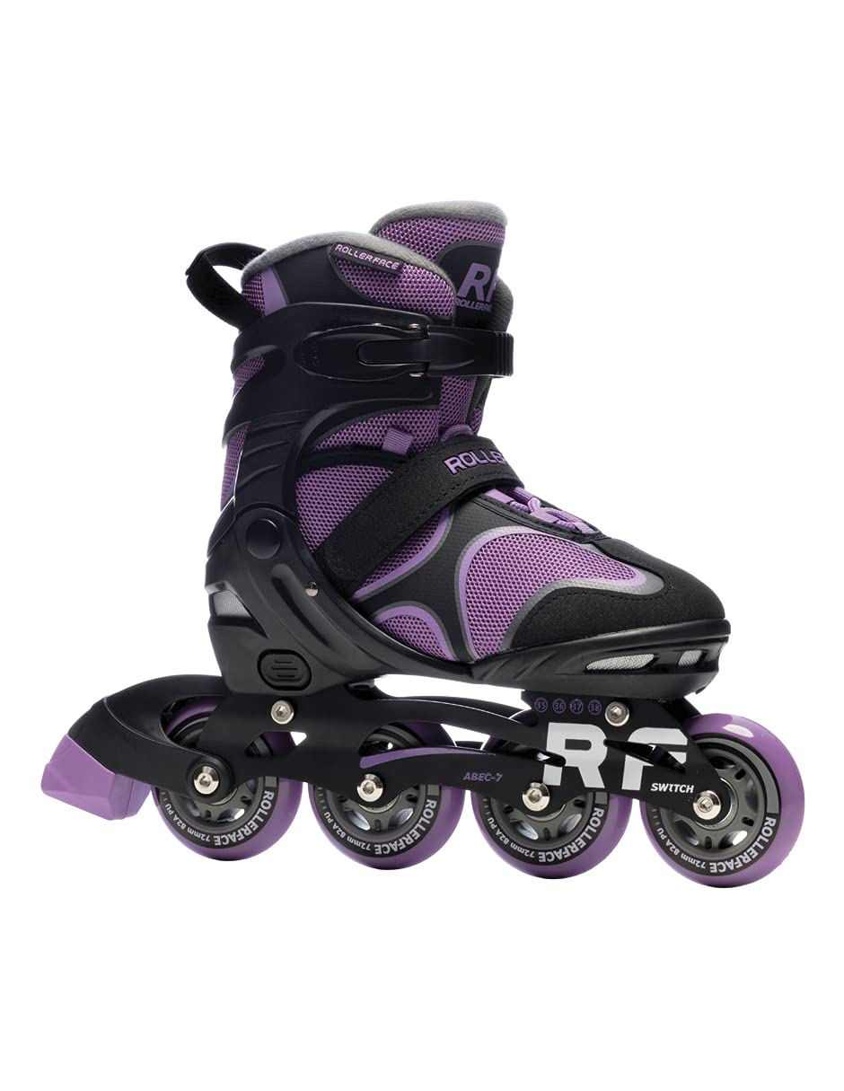 Rollerface Switch 3-in-1 Adjustable Skates for Kids & Adults - Convertible Inline Skates, Roller Skates & Ice Skates (Fits 3 Sizes) - Perfect for Sports, Outdoor Fun & Recreation Activities
