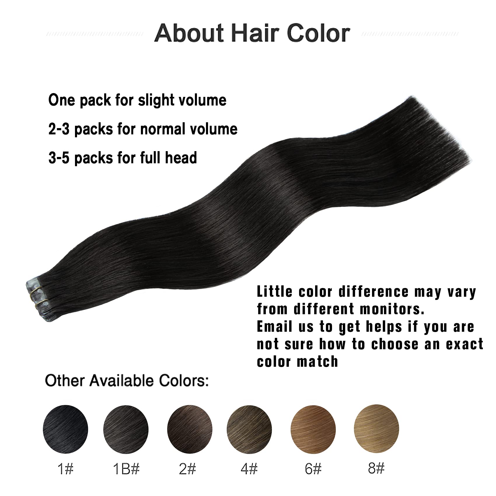 Aison 22-Inch Human Hair Tape in Extensions - 60g, 20-Piece Pack, Natural Black, Silky Straight - Perfect for Daily Wear, Parties & Special Occasions