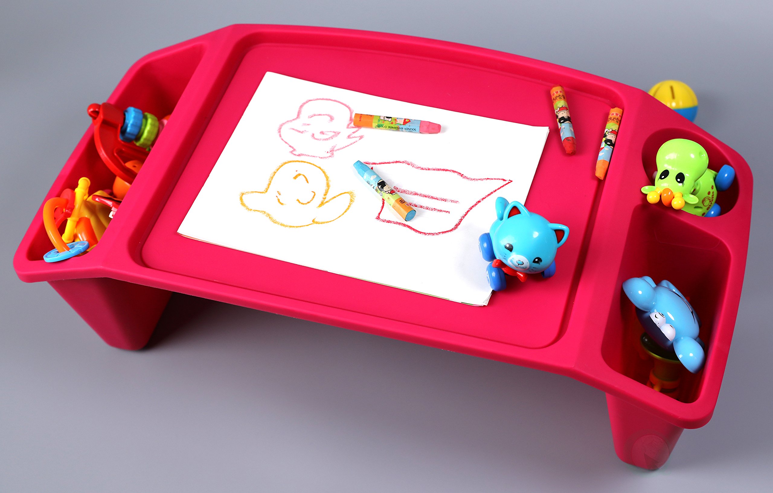 Portable Kids Lap Desk Tray with Storage - Pink Activity Table for Children, Set of 12 - Perfect for Homework, Drawing, and Travel Use