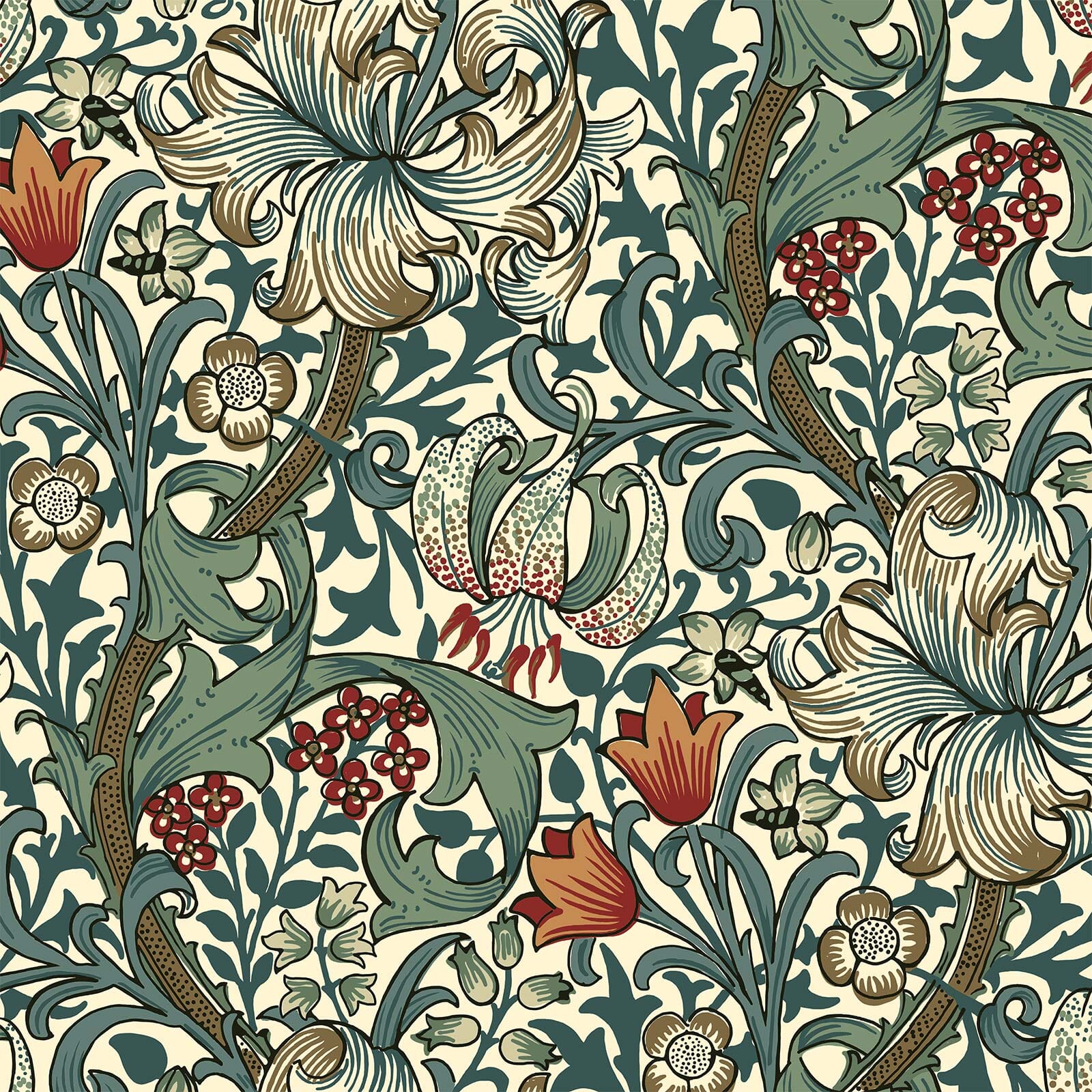 GOLDEN LILY Wallpaper Sample - Premium Ecru Textured Wall Covering for Living Room & Bedroom Decor