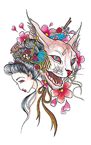 7 Sheets 3D Temporary Tattoo Stickers - Realistic Fake Tattoos for Adults & Kids, Waterproof Long Lasting Body Art (Wolf, Tiger, Fox Designs 12x19cm) - Perfect for Arms, Legs, Shoulders - Great for Parties, Halloween, Cosplay & Festivals