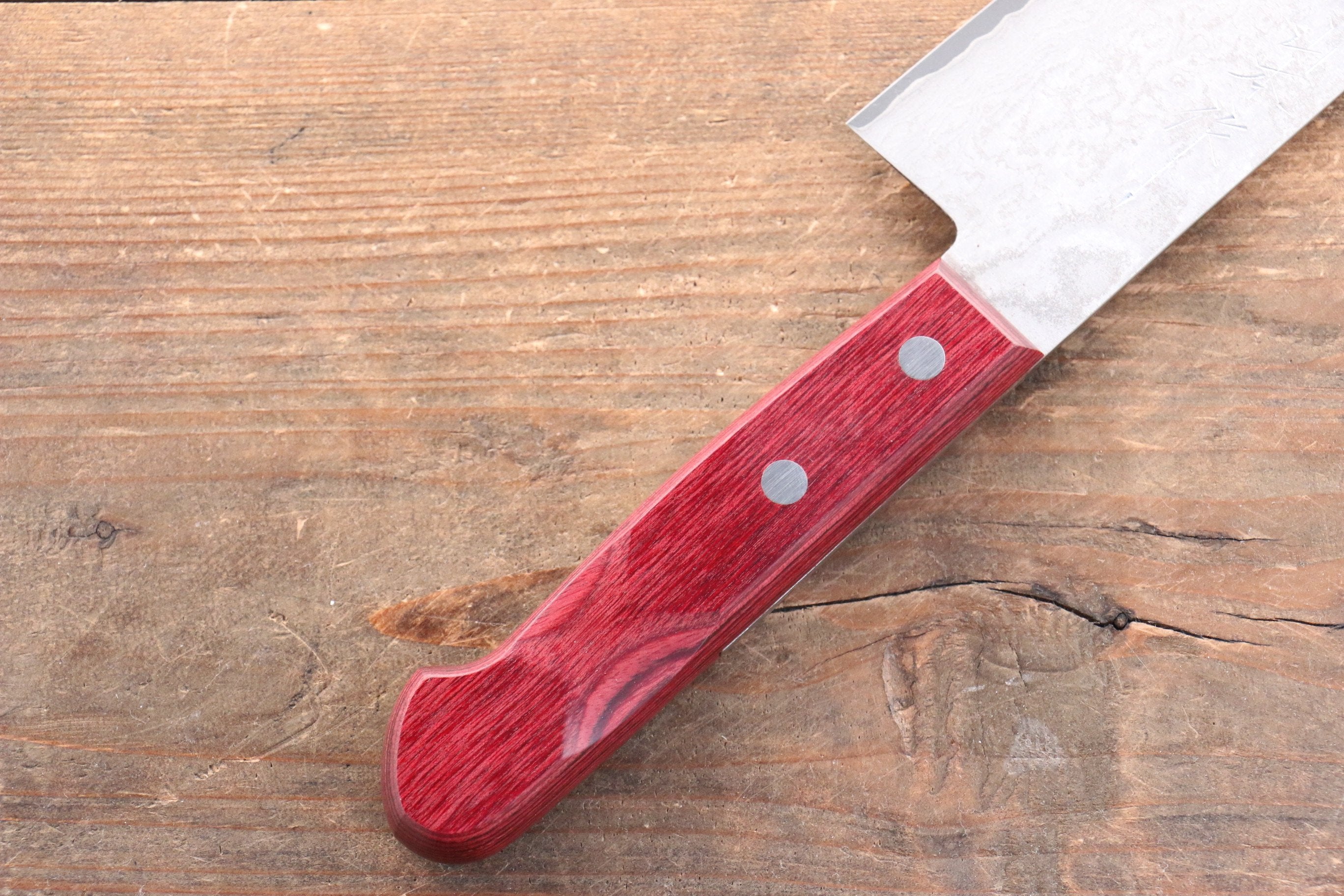 VG10 Black Damascus Santoku Knife 180mm - Japanese Chef Knife with Red Pakka Wood Handle - Perfect for Slicing, Dicing, and Chopping Vegetables, Meat, and Fish - Professional Kitchen Knife for Home Cooks and Chefs