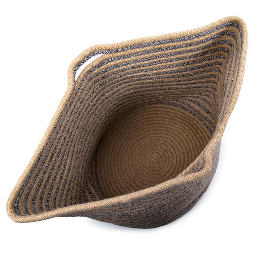Blue & Beige Cotton Rope Storage Basket - Handmade Organizer for Home, Nursery, or Office - Perfect for Toys, Blankets, and Laundry Organization