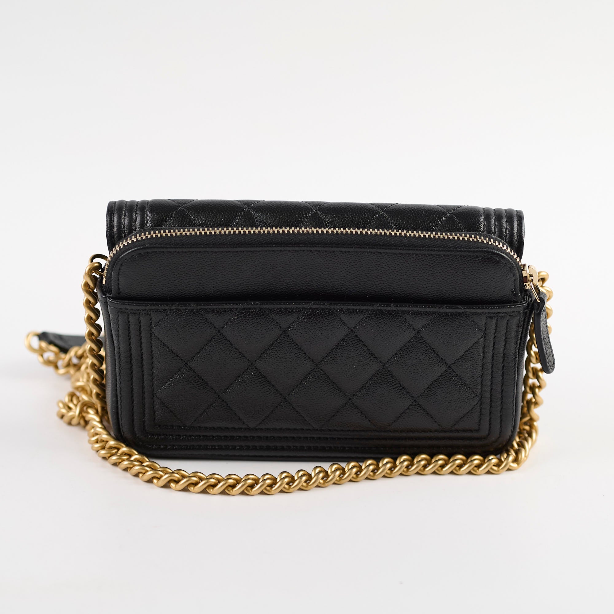 Chanel Boy Wallet On Chain WOC - Black Caviar Leather Crossbody Bag for Women | Perfect for Evening Out, Party & Daily Use