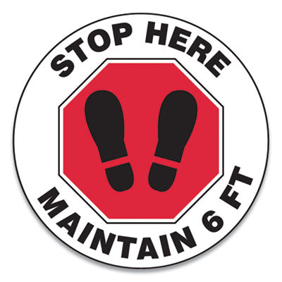 Accuform® Slip Gard Social Distance Floor Signs - 12