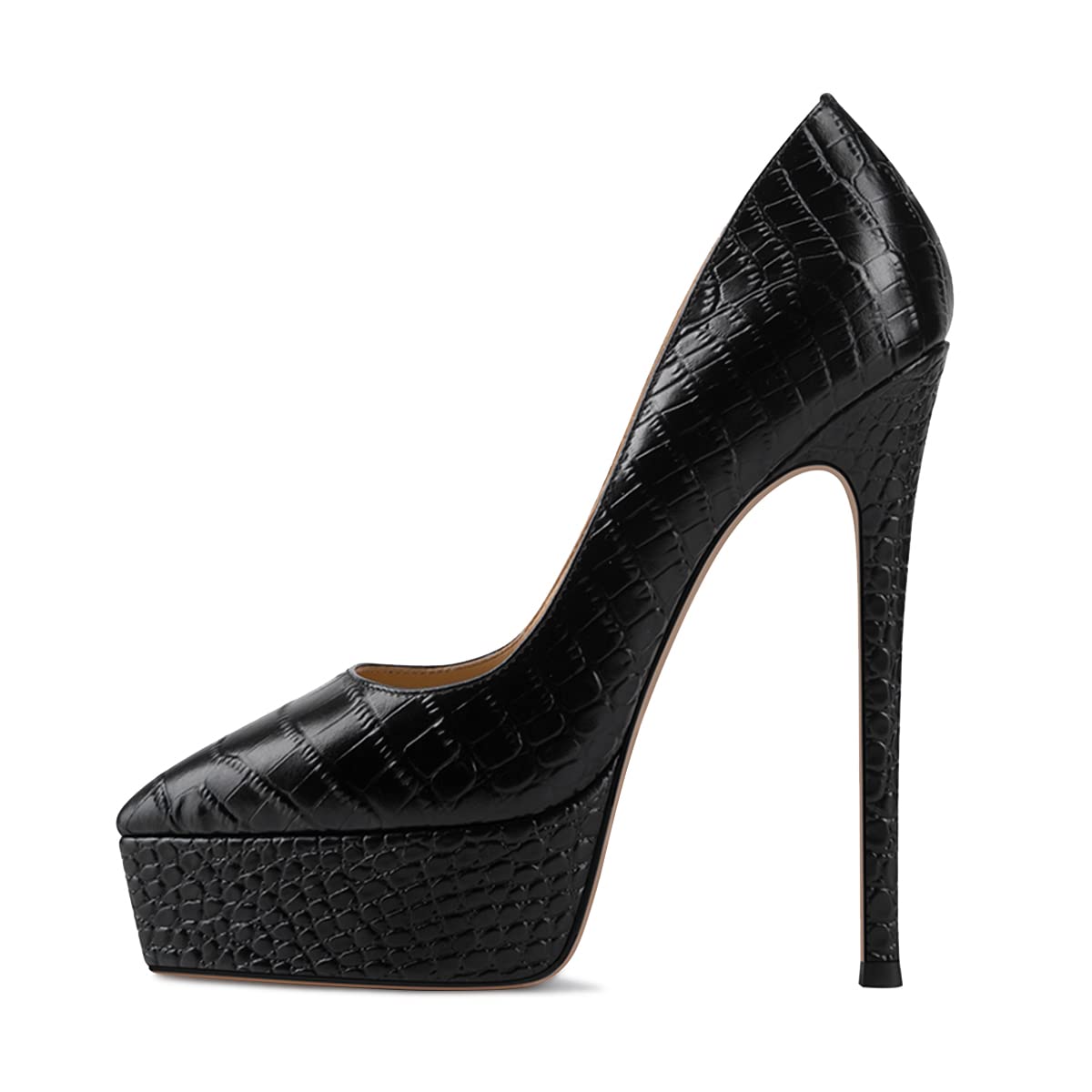 YDN Women's Pointed Toe Stiletto High Heel Pumps - Snake Print Slip-On Party Shoes for Wedding, Evening Dress & Special Occasions (US Size 4-15)