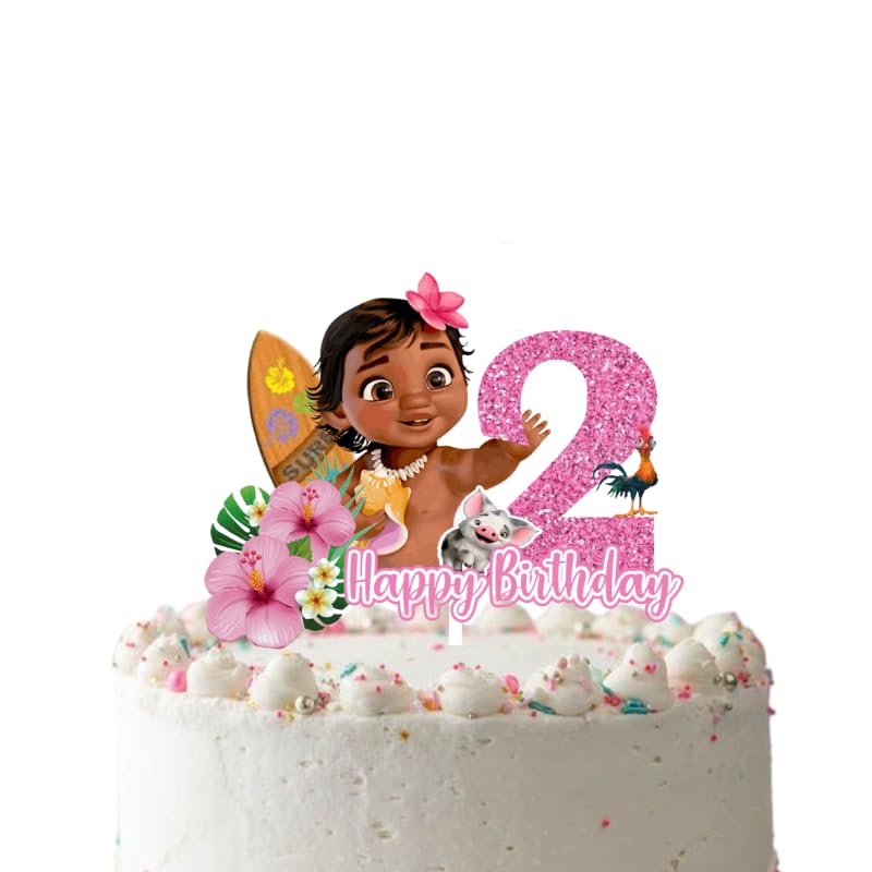 Personalized Baby Moana Cake Topper with Custom Age - Happy Birthday Party Decoration for 1st Birthday, Baby Shower & Disney Themed Celebrations
