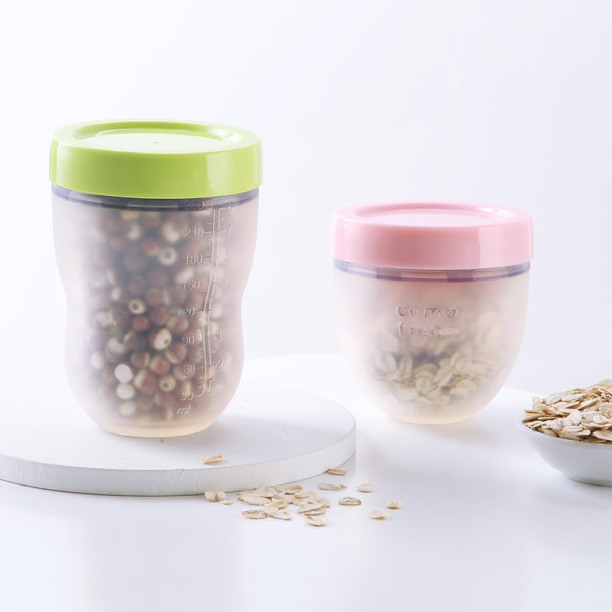 ROMIRUS Baby Bottle Screw Lids - 4 Pack (2 Green + 2 Pink) Storage Travel Caps for Comotomo Bottles | Leak-Proof Replacement Lids | Perfect for Daycare, Travel & On-the-Go Feeding