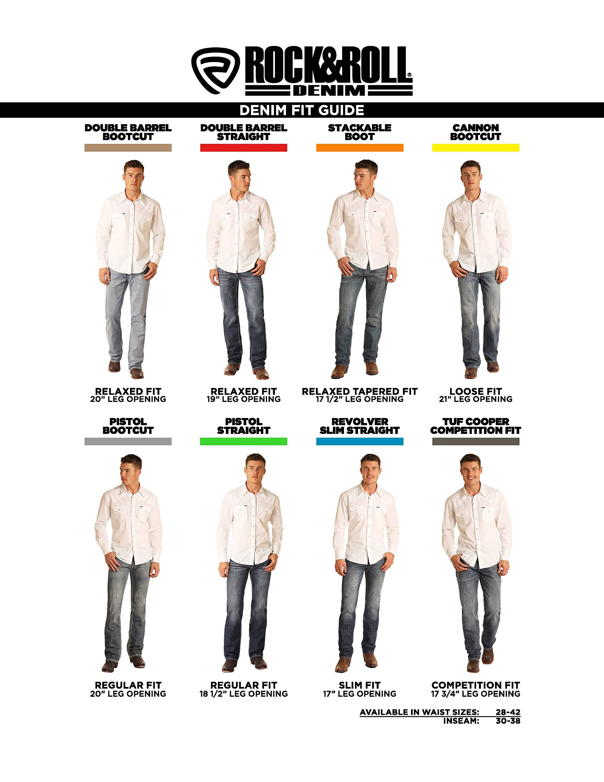 Rock & Roll Denim Regular Fit Bootcut Jeans for Men - Classic Vintage Style Stretch Denim Pants #M0P2602 | Perfect for Casual Wear, Concerts & Night Out