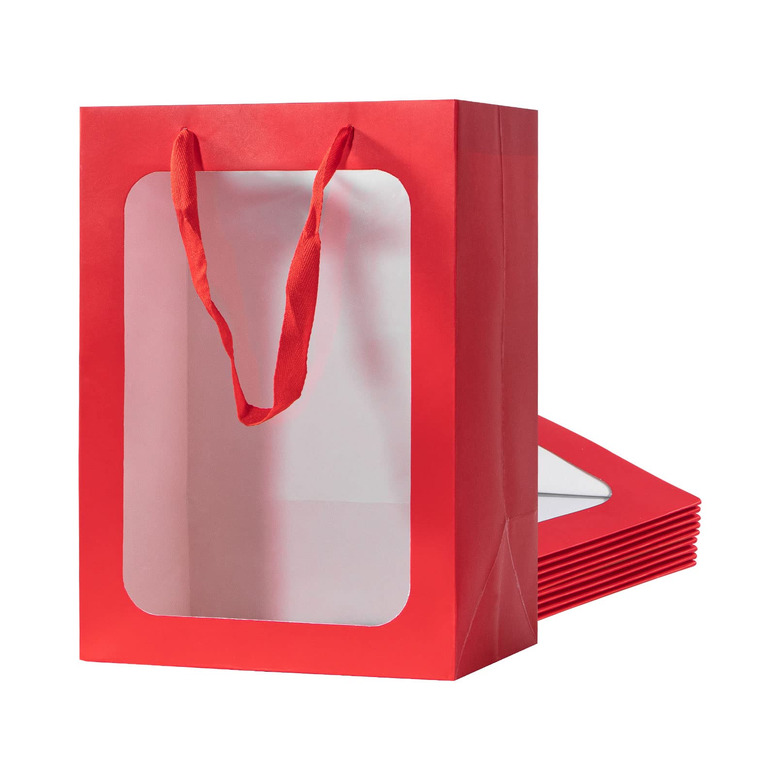 10pcs Window Gift Bags with Handles - 9.84