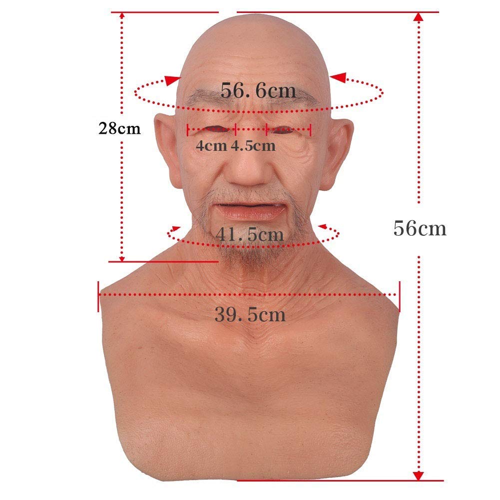 Realistic Old Man Silicone Head Mask - William Halloween Costume Mask for Cosplay, Disguise & Scary Pranks - Perfect for Halloween Parties, Theatrical Performances & Haunted Houses