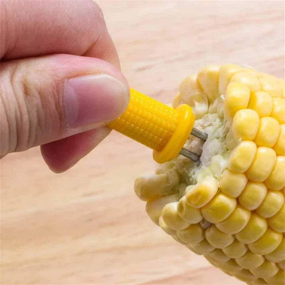 Emilio Stainless Steel Corn Holders Set of 8 - Secure Interlocking Design for Easy Corn Eating - Perfect for BBQs, Picnics, and Family Dinners