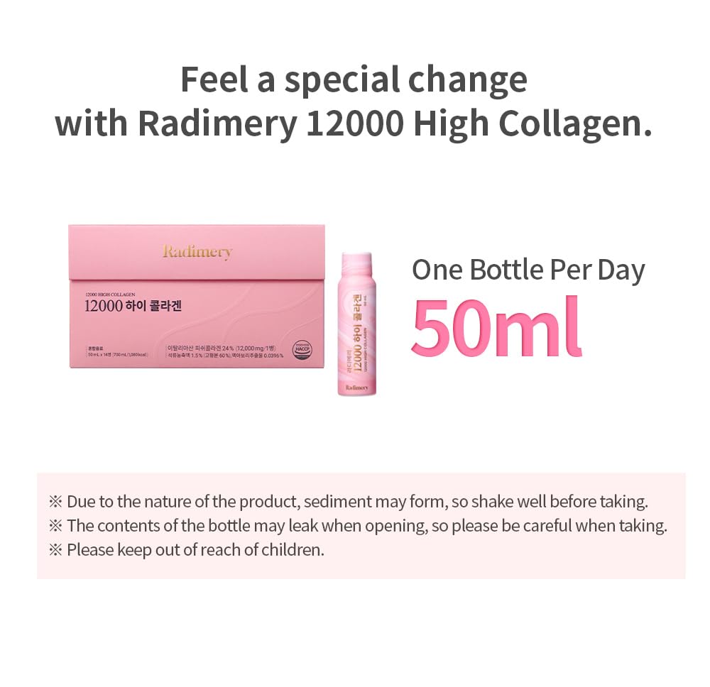 12,000mg High Collagen Liquid Supplement (50ml x 14 Bottles) with Hyaluronic Acid, Elastin & Vitamin C - Promotes Healthy Hair, Skin, Nails & Bone Strength - Powerful Antioxidant Support - Perfect for Daily Beauty Routine & Anti-Aging Care