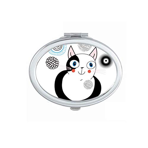 DIYthinker Cute Fat Cat Smile Mirror - Portable Folding Double-Sided Makeup Mirror for Handbag, Travel & Home Vanity | Perfect for Cosmetics, Glasses & Daily Grooming