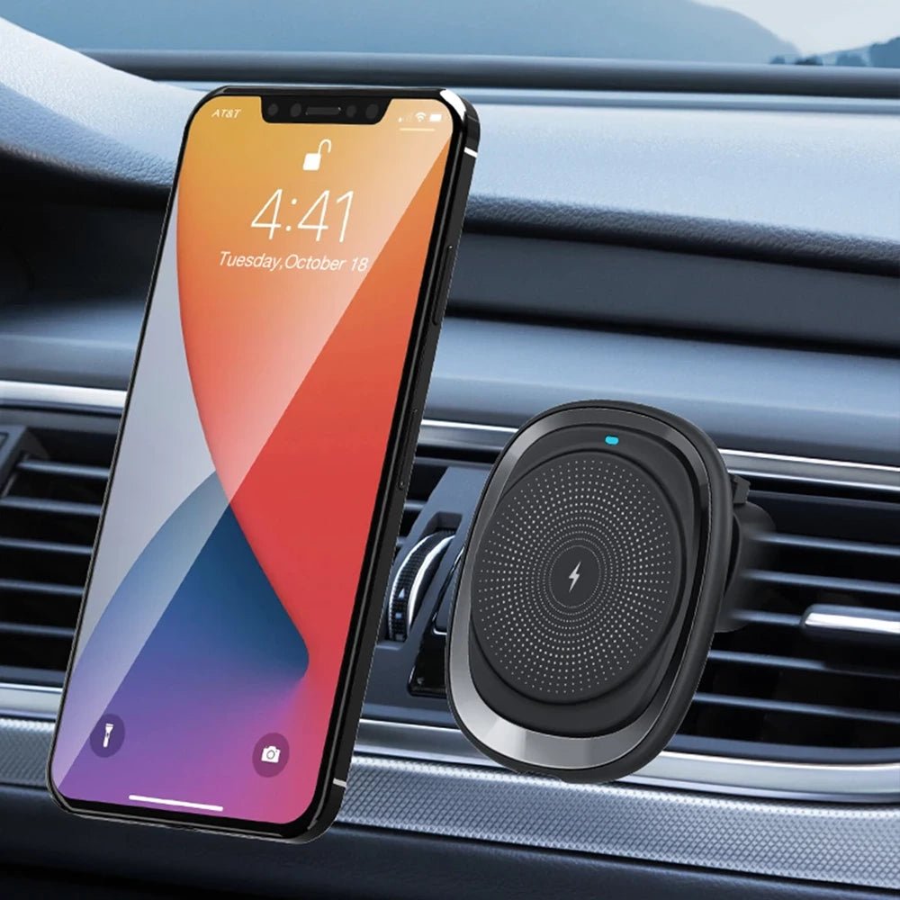 ThunderDrive MagSafe Car Charger - Fast Wireless Charging for iPhone 12/13/14/15 Pro Max - Secure Mount for Dashboard & Air Vent - Perfect for Road Trips & Commuting