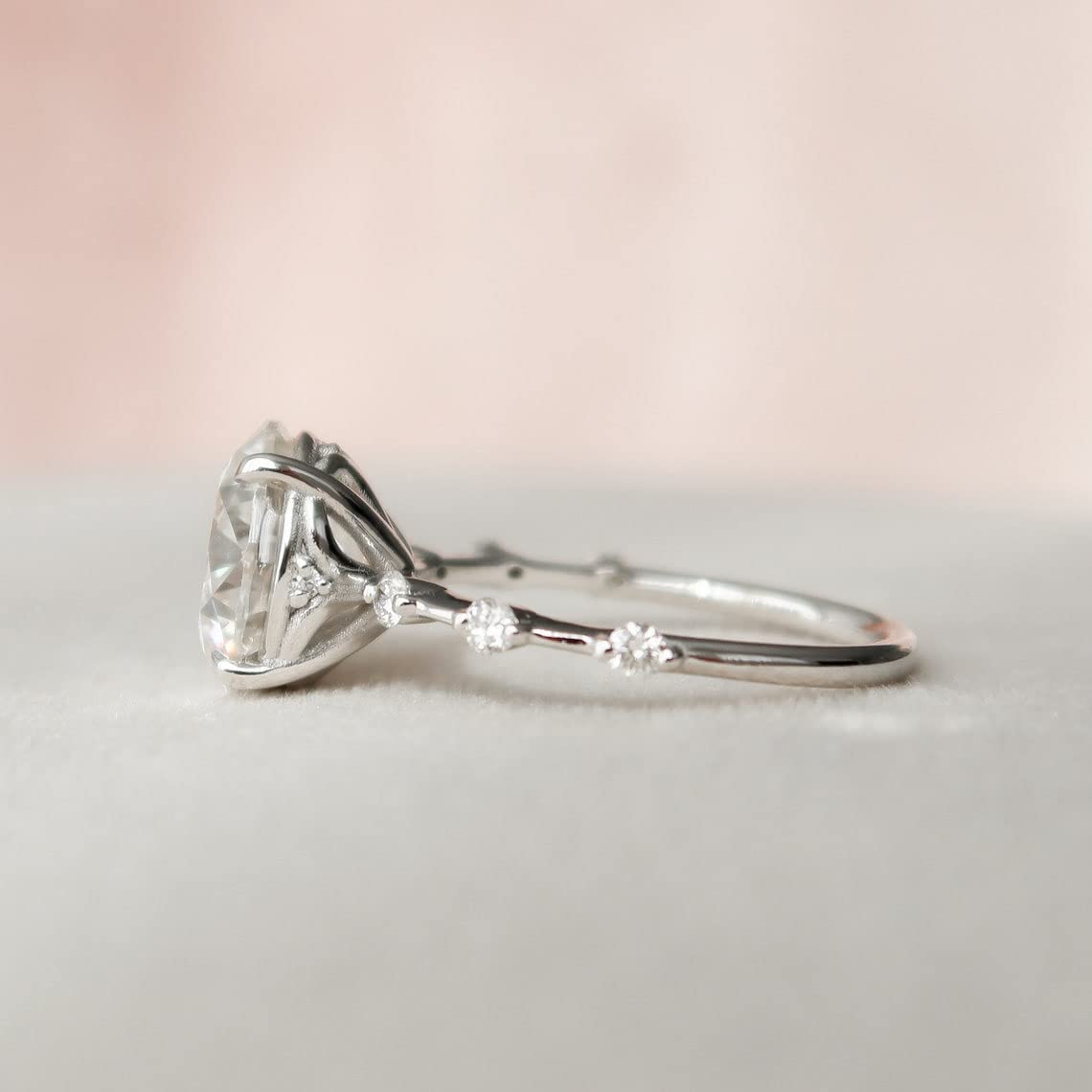 2.5 CT Round Moissanite Engagement Ring for Women - 18K Gold Plated Sterling Silver Wedding Band, Dainty Anniversary Jewelry Gift for Brides, Proposal, Valentine's Day & Special Occasions