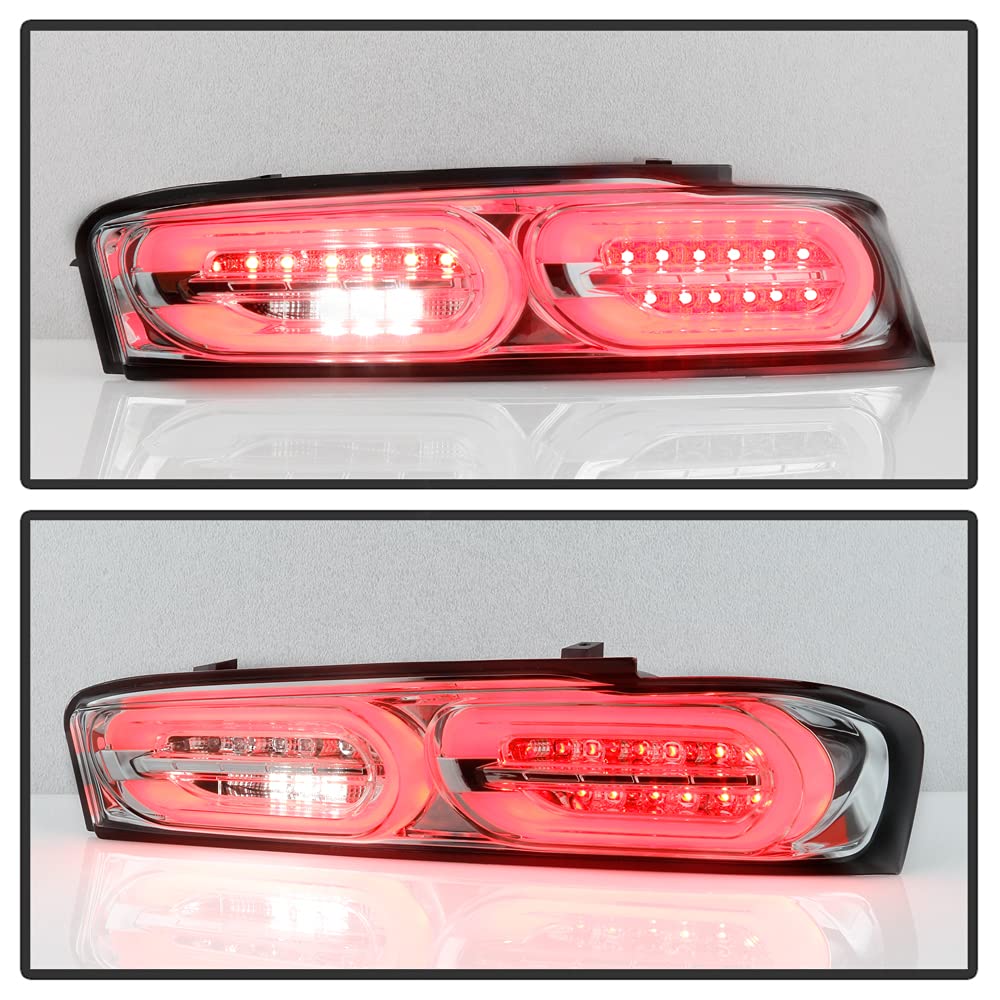 ACANII Full LED Tail Lights with Sequential Turn Signals for 2016-2018 Chevy Camaro - Chrome Replacement Lamps for Factory Incandescent Models | Upgrade Your Ride for Night Driving & Car Shows