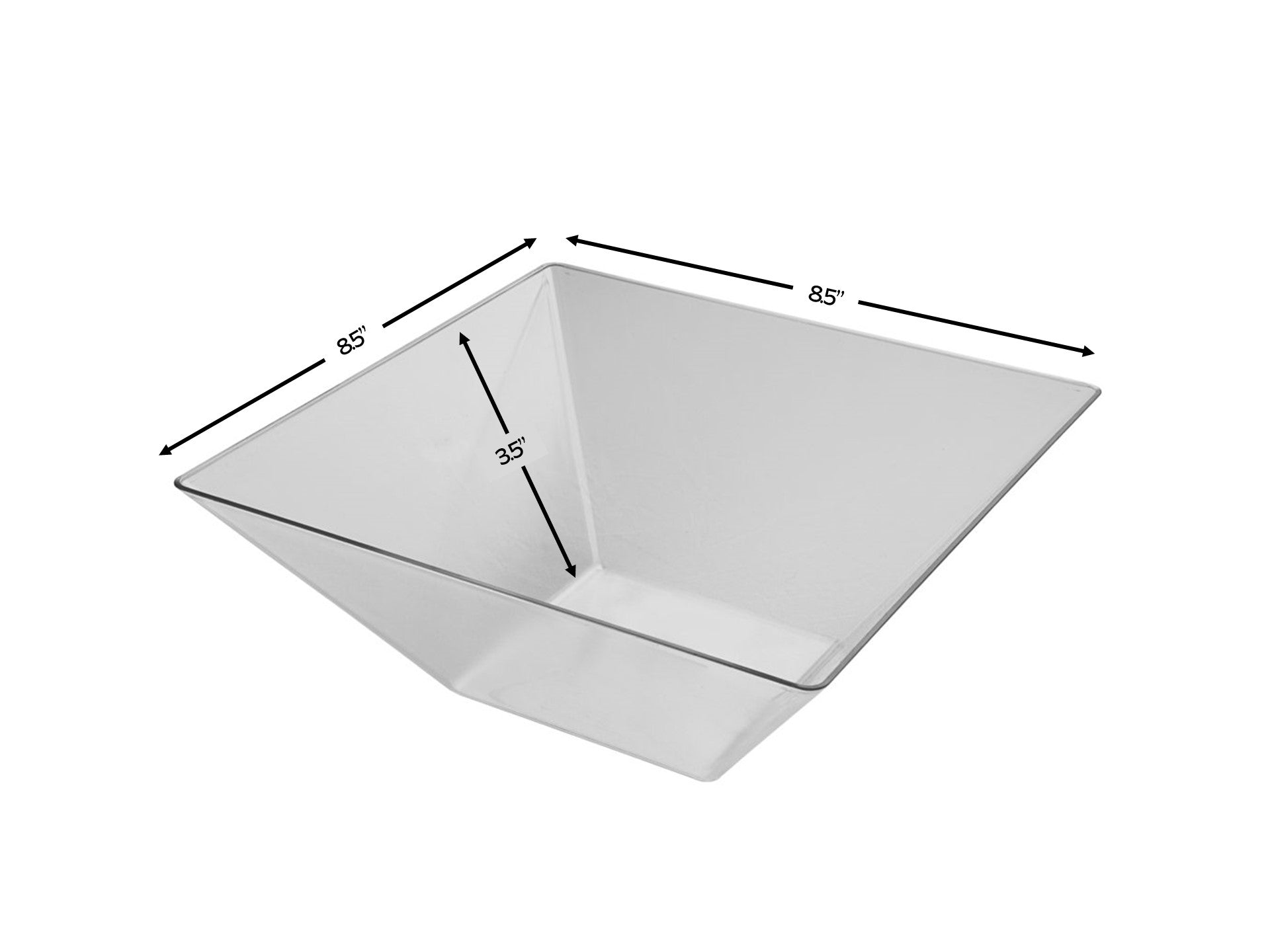 3-Pack Clear Plastic Square Serving Bowls - Durable & Lightweight for Parties, Picnics, and Food Display